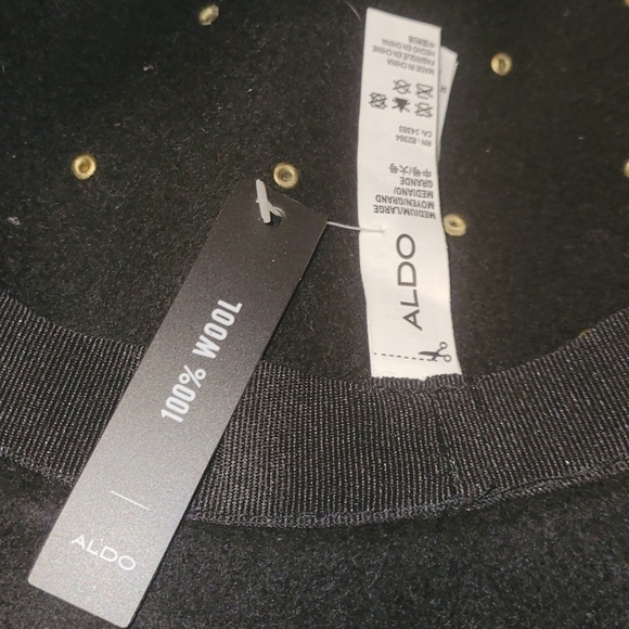ALDO Black Wide Brim Hat In 100% Wool. - Picture 4 of 4